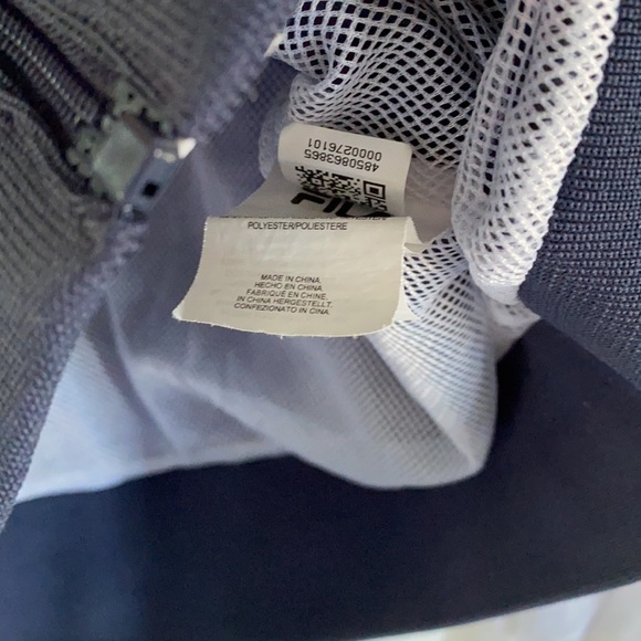 Vintage FILA windbreaker wind shell jacket navy blue white rain wind coat zip - Picture 3 of 7